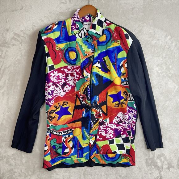 Vtg White Moon London Women's Jacket Size Small Art To Wear Maximalism Boho - Picture 1 of 11